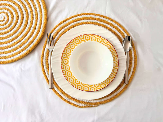 Cotton-rope Spiral Placemats (set of 4)