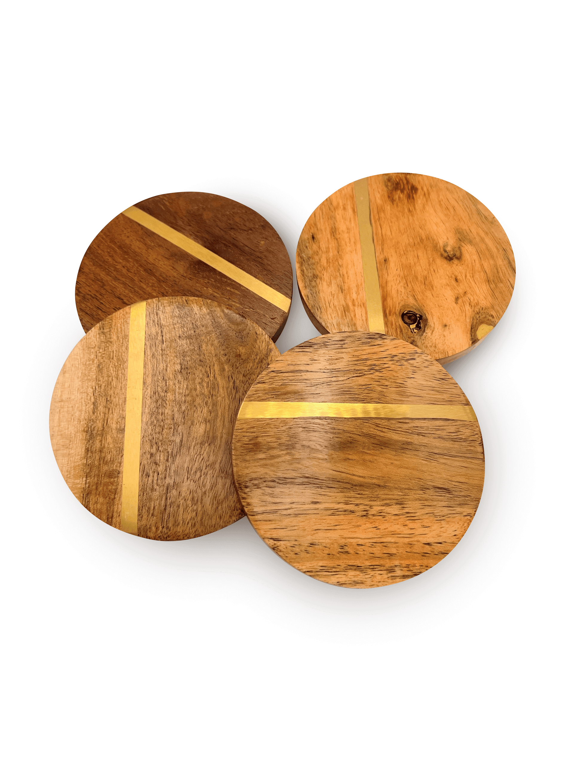 Wood & Brass Handmade Coasters
